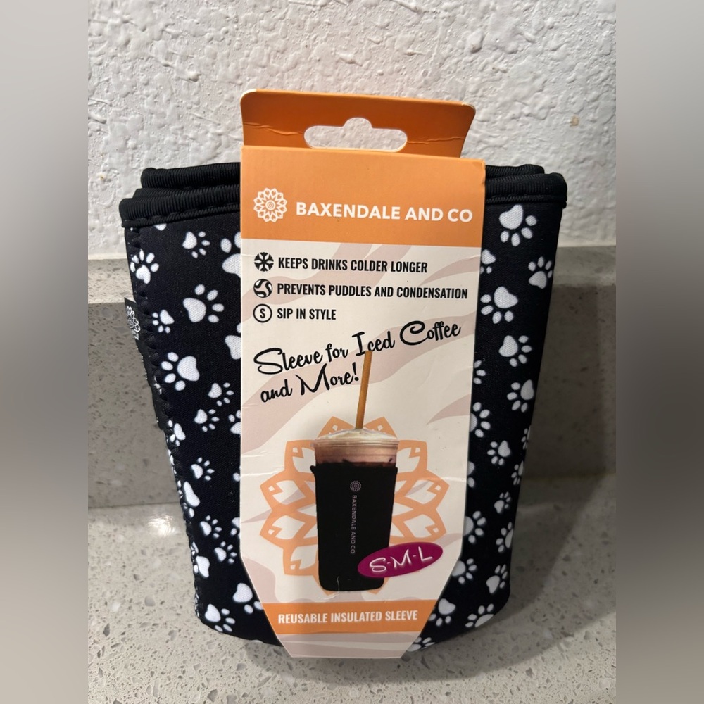 Black insulated iced drink sleeve